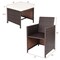 Mix Brown PE Rattan Patio Chair Set 6 Chairs 4 Ottomans Cushioned Outdoor